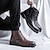 cheap Dress Boots-Men&#039;s Boots Brogue Dress Shoes Wingtip Shoes Vintage Business Casual Outdoor Leather Height Increasing Comfortable Wear Resistance Booties / Ankle Boots Lace-up Black Brown Fall Winter