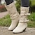 cheap Shoes &amp; Bags-Women&#039;s Boots Outdoor Daily Motorcycle Boots Slouchy Boots Plus Size Winter Fleece Lined Knee High Boots Buckle Zipper Round Toe Cone Heel Chunky Heel Vintage Classic Casual Zipper PU Solid Color