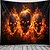 abordables Víspera de Todos los Santos telas decorativas-Tapiz de Calaveras de Fuego de Halloween Colgante Arte de Pared Tapiz Grande Decoración Mural Fotografía Fondo Manta Cortina Decoración para Hogar Dormitorio Sala de Estar