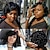 abordables Pelucas de máxima calidad-Pelucas sintéticas Rizado Corte asimétrico Peluca Corta Negro Pelo sintético Mujer Diseños de Moda Suave Natural Negro