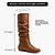 cheap Women&#039;s Boots-Women&#039;s Boots Motorcycle Boots Slouchy Boots Plus Size Outdoor Daily Solid Color Knee High Boots Winter Buckle Hidden Heel Round Toe Vintage Classic Casual PU Loafer Black Brown khaki