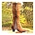 cheap Women&#039;s Boots-Women&#039;s Boots Slouchy Boots Plus Size Work Boots Outdoor Work Daily Solid Color Knee High Boots Winter Cone Heel Round Toe Elegant Fashion Classic PU Loafer Black Dark Green Light Grey