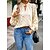 cheap Blouses &amp; Shirts-Women&#039;s Shirt Blouse Black Wine Royal Blue Print Polka Dot Casual Long Sleeve Round Neck Fashion Regular Fit Lantern Sleeve Spring &amp;  Fall