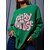 cheap Sweaters &amp; Cardigans-Women&#039;s Pullover Sweater Jumper Jumper Chunky Knit Oversized Cropped Crew Neck Color Block Christmas Date Sexy Casual Puff Sleeve Fall Winter Red Green S M L
