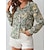 cheap Blouses &amp; Shirts-Women&#039;s Shirt Blouse Green Button Print Paisley Casual Long Sleeve Shirt Collar Fashion Regular Fit Spring &amp;  Fall