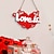 economico Addobbi di Natale-ciondolo in legno rosso amore decorazione da parete ciondolo a forma di cuore decorazione per la casa di nozze di San Valentino 1pz