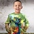 tanie chłopięce bluzy z kapturem 3D-Dla chłopców 3D Graficzny Zwierzę Dinozaur Bluzy Długi rękaw Druk 3D Lato Jesień Moda Moda miejska Nowoczesne Poliester Dzieci 3-12 lat Na zewnątrz Codzienny Regularny