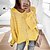 cheap Sweaters &amp; Cardigans-Women&#039;s Pullover Sweater Jumper Jumper Ribbed Knit Patchwork Regular V Neck Solid Color Daily Stylish Elegant Lantern Sleeve Winter Black Yellow S M L