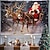 billige hengende juleteppe-juledekorasjoner nisse slede hengende billedvev veggkunst jul stor billedvev veggmaleri dekor fotografi bakteppe teppe gardin hjem soverom stue dekorasjon