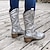 abordables Cowboy y botas occidentales-Mujer Botas Botas cowboy Botas Metálicas Tallas Grandes Exterior Trabajo Bordado Botas a media pierna Invierno Cremallera Talón de bloque Tacón Cuadrado Dedo Puntiagudo Vintage Moda Lujoso Zapatos de