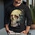 cheap Long Sleeve-Graphic Skull Fashion Designer Casual 3D Print Men&#039;s Sports Outdoor Holiday Going out T shirt Tee T shirt Black Orange Green Crew Neck Long Sleeve Shirt Spring &amp;  Fall Clothing Apparel S M L XL 2XL