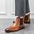 ieftine Cizme Chelsea-Bărbați Cizme Bullock Pantofi Pantofi rochie Casual Englezesc Zilnic Piele Originală Comfortabil Anti-Alunecare Cizme / Cizme la Gleznă Loafer Negru Maro Toamnă Iarnă