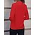 cheap Blouses &amp; Shirts-Shirt Blouse Women&#039;s Black-1 White Red Button Solid Color Daily Shirt Collar Daily Regular Fit M / M