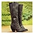 cheap Women&#039;s Boots-Women&#039;s Boots Slouchy Boots Plus Size Work Boots Outdoor Work Daily Solid Color Knee High Boots Winter Cone Heel Round Toe Elegant Fashion Classic PU Loafer Black Dark Green Light Grey