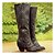 abordables Bottes Femme-Femme Bottes Bottes souples Grandes Tailles Bottes de travail Extérieur Travail du quotidien Couleur unie Bottes genou Hiver Talon Cône Bout rond Elégant Mode Classique Polyuréthane Mocassins Noir