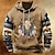 cheap Men&#039;s 3D Hoodies-Thanksgiving Buffalo Skull Hoodie Mens Graphic Tribal Cowboy Daily Ethnic Casual 3D Print Pullover Sports Outdoor Holiday Vacation Hoodies Blue Brown Khaki Hooded Front Pocket Native American Beige Co