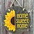 cheap Wood Wall Signs-Sunflower Wood Wall Sign, Wooden Pattern Round Plaque Sign Wall Decor Accessories, For Home Decor Room Decor Household Items