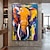billiga Djurmålningar-mintura handgjorda elefantdjur oljemålningar på duk väggkonstdekoration modern abstrakt bild för heminredning rullad ramlös osträckt målning