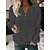 cheap Hoodies &amp; Sweatshirts-Women&#039;s Sweatshirt Pullover Active Textured Quarter Zip White Gray Solid Color Casual Sports V Neck Top Long Sleeve Fall &amp; Winter Micro-elastic