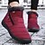 cheap Snow &amp; Winter Boots-Women&#039;s Boots Snow Boots Waterproof Boots Plus Size Outdoor Daily Solid Color Fleece Lined Booties Ankle Boots Winter Embroidery Flat Heel Round Toe Casual Comfort Minimalism Satin Magic Tape Black