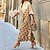 cheap Skirts-Women&#039;s Skirt A Line Swing Polyester Midi Yellow Apricot Skirts Print Winter High Waist Street Daily Fashion Casual S M L
