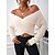 cheap Sweaters &amp; Cardigans-Women&#039;s Pullover Sweater Jumper Jumper Ribbed Knit Criss Cross Regular V Neck Solid Color Daily Going out Stylish Casual Fall Winter milky S M L