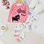 olcso Lányok 3D pizsama-Lány 3D Cica Szöveg Pizsama Hosszú ujj 3D nyomtatás Ősz Tél Aktív Divat aranyos stílus Poliészter Gyerekek 3-12 év Terített nyak Otthon Hétköznapi Otthoni Normál