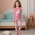 Недорогие 3D-пижамы для девочек-Девочки 3D единорогом пижама Розовый Длинный рукав 3D печать Осень Зима Активный Мода Симпатичные Стиль Полиэстер Дети 3-12 лет Вырез под горло Дом Повседневные В помещении Стандартный