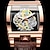 tanie Zegarki mechaniczne-Męskie zegarek mechaniczny Luksusowy Duża tarcza Moda Biznes Szkielet Tourbillon Świecący WODOSZCZELNOŚĆ Skóra Zobacz