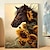 お買い得  動物画 プリント-動物壁アートキャンバス馬プリントとポスター写真装飾布絵画リビングルームの写真フレームなし
