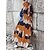 cheap Casual Dresses-Women&#039;s Casual Dress Geometric A Line Dress Print Dress Crew Neck Pocket Print Long Dress Maxi Dress Outdoor Street Active Fashion Loose Fit 3/4 Length Sleeve Yellow Fall Winter S M L XL XXL