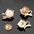 preiswerte Perlenherstellungsset-5 Stück erstklassige niedliche Katzen-Brosche mit Schleife für Damen und Mädchen, Opal-Strass-Sonnenblumen-Schmetterlings-Brosche, kleine Abzeichen, Kleidung, Hüte, Tasche, Zubehör