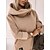 cheap Spring&amp;Autumn Dress-Women&#039;s Casual Dress Hoodie Dress Winter Dress Pocket Plus High Low Midi Dress Fashion Basic Daily Date Going out Long Sleeve Cowl Neck Loose Fit 2023 Khaki Color S M L XL Size