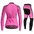 cheap Women&#039;s Clothing Sets-21Grams Women&#039;s Cycling Jersey with Tights Long Sleeve Mountain Bike MTB Road Bike Cycling Winter Violet Yellow Pink Graphic Bike Quick Dry Moisture Wicking Spandex Sports Graphic Clothing Apparel