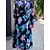 cheap Floral Dresses-Women&#039;s Casual Dress Color Block A Line Dress Print Dress V Neck Ruffle Print Midi Dress Outdoor Street Active Fashion Loose Fit Long Sleeve Blue Fall Winter S M L XL XXL