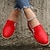 abordables Sandalias planas de mujer-Mujer Bailarinas Slip-Ons Mocasines Mocasines clásicos Zapatos Confort Oficina Diario Color sólido Tacón Plano Dedo redondo Moda Minimalismo Cuero Sintético Mocasín Negro Rojo