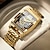 voordelige Mechanische Horloges-Heren mechanische horloges Luxe Grote wijzerplaat Modieus Zakelijk Skelet Tourbillon Lichtgevend WATERDICHT Leer Horloge