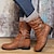 cheap Ankle Boots-Women&#039;s Boots Combat Boots Slouchy Boots Plus Size Outdoor Work Daily Mid Calf Boots Booties Ankle Boots Winter Flat Heel Round Toe Elegant Fashion Casual Faux Leather Zipper Black Red Brown