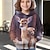 cheap Girl&#039;s 3D Hoodies&amp;Sweatshirts-Girls&#039; 3D Deer Hoodie Pullover Long Sleeve 3D Print Animal Cartoon Fall Winter Active Fashion Cute Polyester Kids 3-12 Years Outdoor Casual Daily Regular Fit
