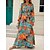 cheap Casual Dresses-Women&#039;s Casual Dress Floral Print Swing Dress A Line Dress V Neck Ruched Print Long Dress Maxi Dress Outdoor Daily Active Fashion Regular Fit Long Sleeve Yellow Orange Green Spring Fall S M L XL