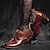 cheap Women&#039;s Oxfords-Women&#039;s Heels Pumps Sandals Brogue Mary Jane Heel Sandals Party Outdoor Daily Color Block High Heel Chunky Heel Round Toe Elegant Bohemia Vacation Leather Lace-up Dark Brown Brown