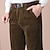 cheap Dress Pants-Men&#039;s Dress Pants Corduroy Pants Winter Pants Trousers Pocket Plain Warm Breathable Full Length Wedding Business Casual Corduroy Casual Trousers Black Brown Micro-elastic