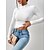 cheap Tees &amp; T-shirts-Women&#039;s T shirt Tee White Plain Daily Weekend Long Sleeve Round Neck Fashion Regular Fit Spring &amp;  Fall