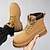 abordables Botas de trabajo-Hombre Botas Botas de trabajo Zapatos de Paseo Casual Diario Cuero Cómodo Botines / Hasta el Tobillo Cordones Negro Amarillo Primavera Otoño