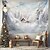 cheap Forest Tapestry-Hanging Tapestry Winter Wonderland Snow Forest Wall Art Large Tapestry Mural Decor Photograph Backdrop Blanket Curtain Home Bedroom Living Room Decoration