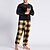 billiga Pyjamas-Herr Vardagsklädsel Sovkläder Pyjamas set Pyjamastopp och byxa 2 delar Rutig Stylish Ledigt Komfort Hem Dagligen Flanell Komfort Rund hals Långärmad Pullover Joggarbyxor Elastisk midja Sommar Vår Vit