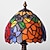 abordables Lámpara de mesa-Lámpara de mesa led retro vintage barroco pantalla de cristal mosaico colorido base de lujo e27 para mesita de noche, dormitorio, escritorio