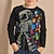 olcso fiú 3D-s pólók-fiúk 3d űrhajós raglán ujjú ing geometrikus hosszú ujjú 3d nyomtatás ősz tél sport divat utcai ruha poliészter gyerekek 3-12 éves korig legénységi nyak szabadtéri alkalmi napi rendszeres viselet