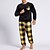 billiga Pyjamas-Herr Vardagsklädsel Sovkläder Pyjamas set Pyjamastopp och byxa 2 delar Rutig Stylish Ledigt Komfort Hem Dagligen Flanell Komfort Rund hals Långärmad Pullover Joggarbyxor Elastisk midja Sommar Vår Vit