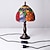 abordables Lampes de Table-Lampe de table led rétro vintage baroque, abat-jour en verre mosaïque coloré, base de luxe e27 pour table de chevet, chambre à coucher, bureau